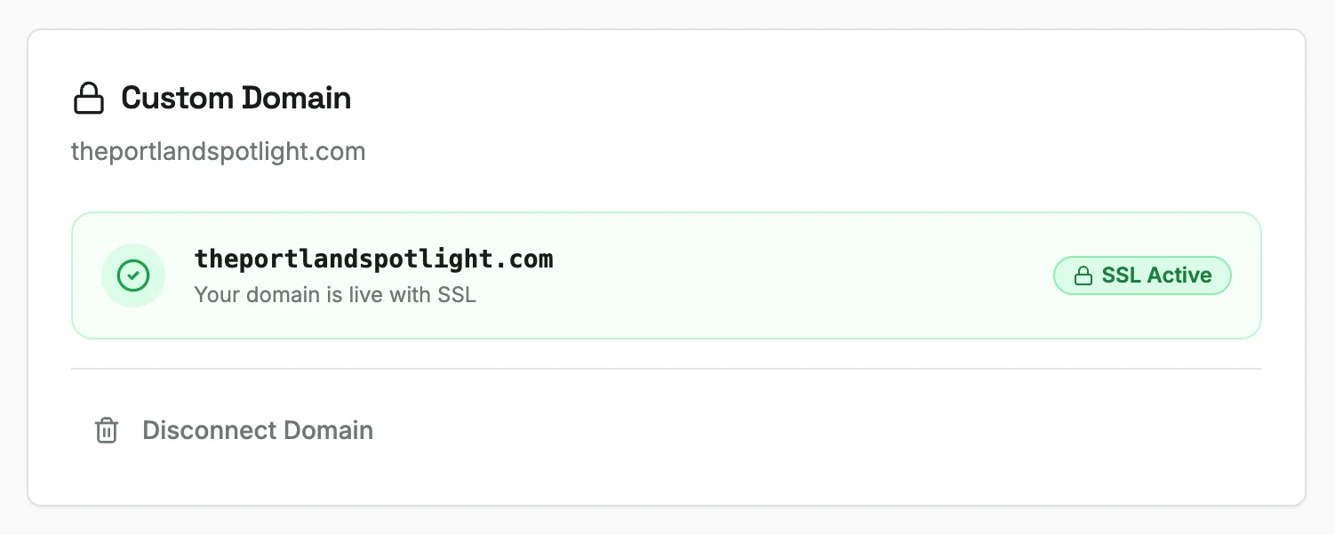 Custom Domain Included